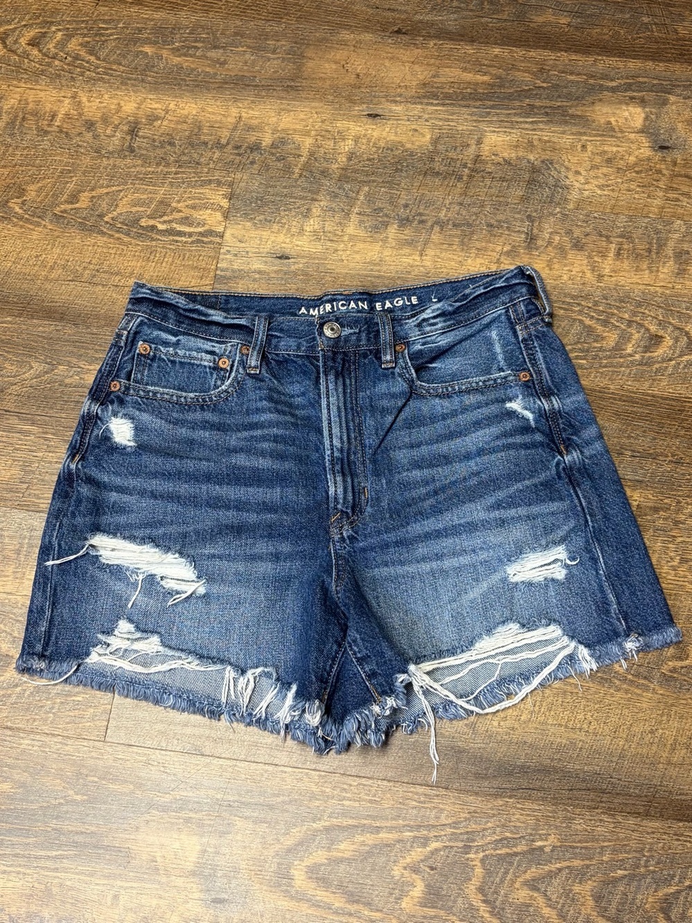 American Eagle 90s Boyfriend Denim Jean Short Womens 6 Distressed Ripped Jorts
